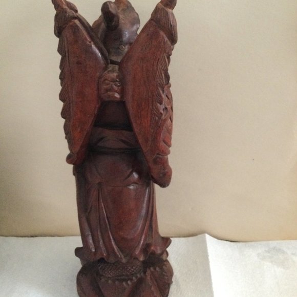 Chinese Hard Wood Carved Guan Gong Yu Warrior Statue Figurine decoration 12" tal - Picture 12 of 14